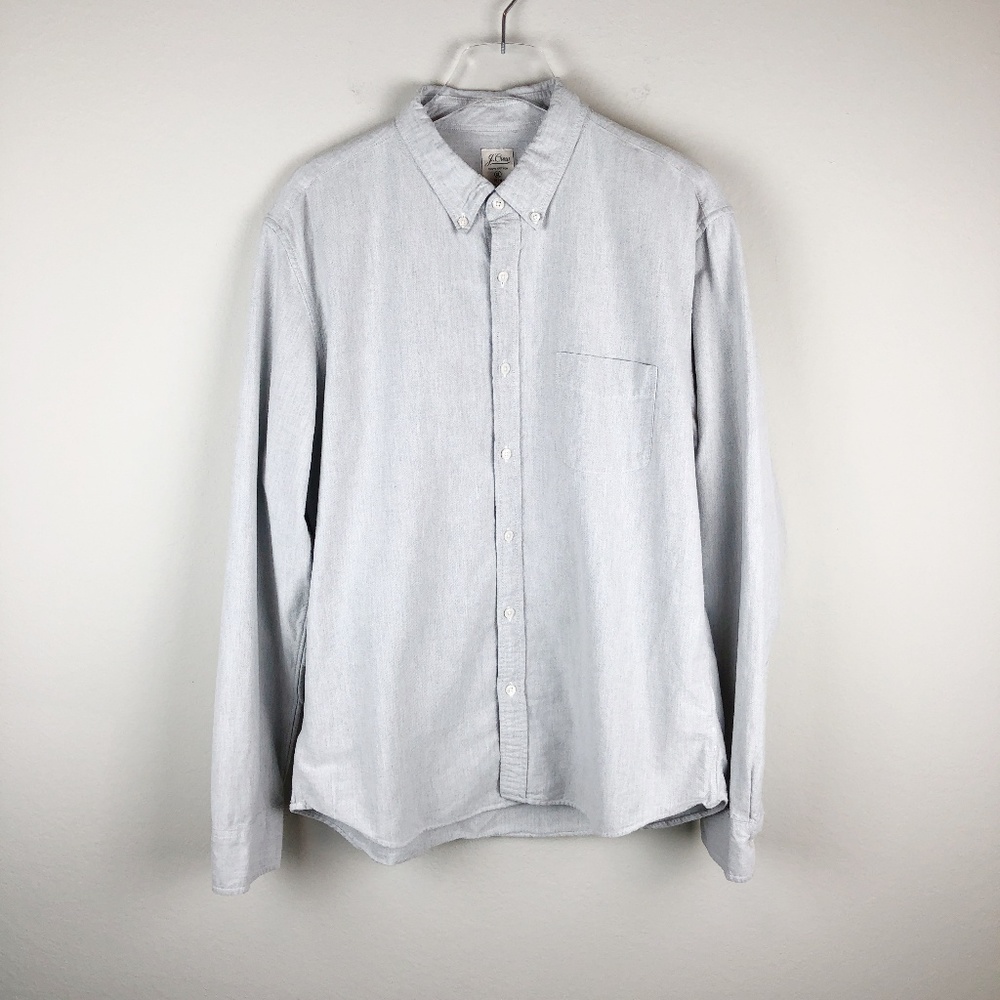 J. Crew Gray Button Down Cotton Shirt (Slim XL)